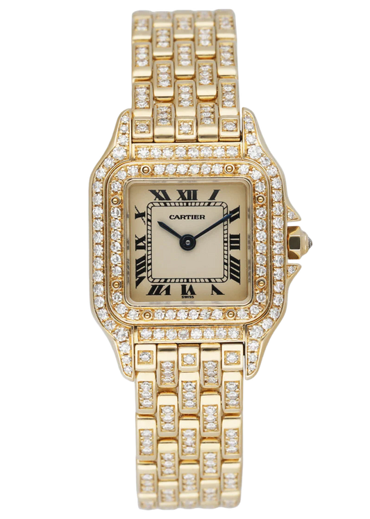 Cartier Panthere 866919 18K Yellow Gold & Diamond Ladies Watch Box Papers
