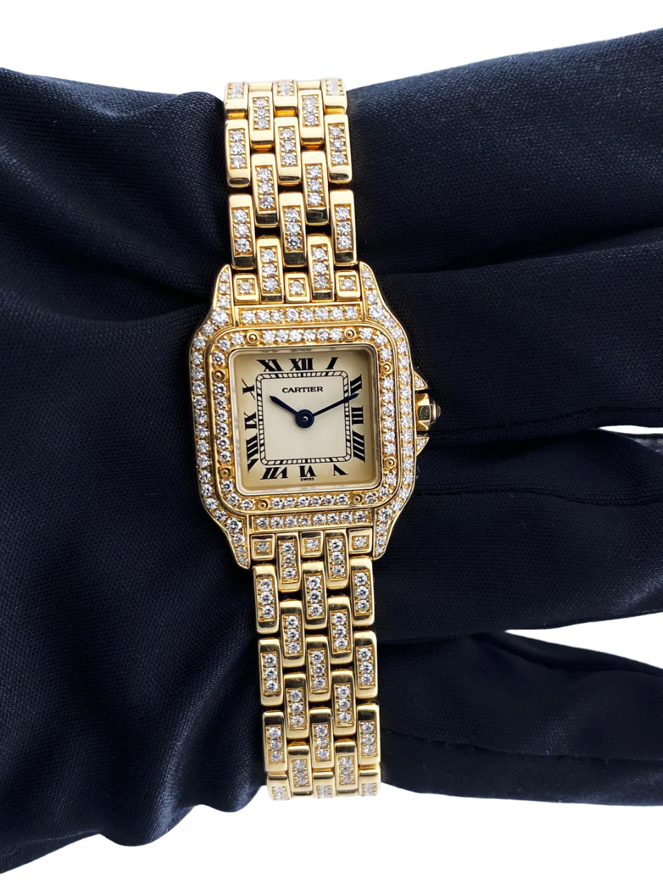 Cartier Panthere 866919 18K Yellow Gold & Diamond Ladies Watch Box Papers