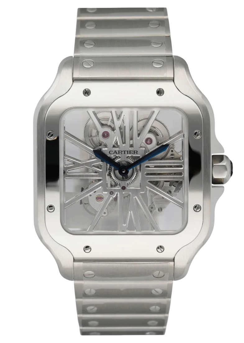 Cartier Santos Skeleton WHSA0015 Large Mens Watch Box & Papers