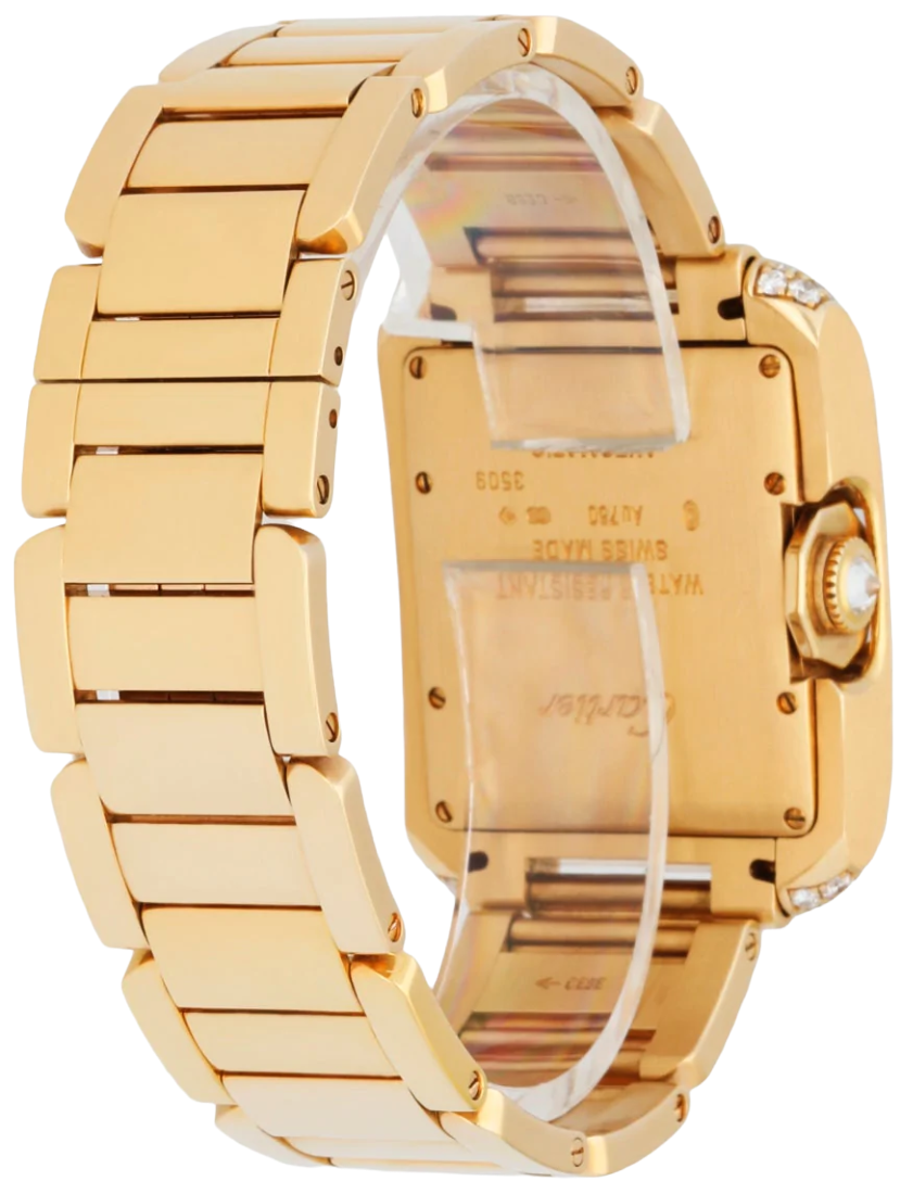Cartier Tank Anglaise WT100006 18K Yellow Gold Diamond Box/Papers
