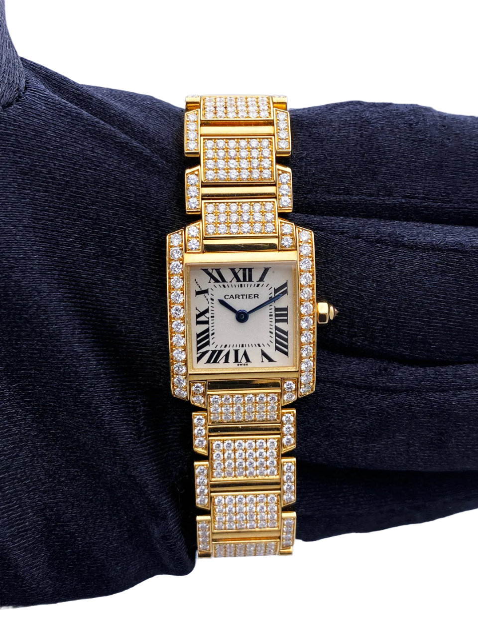 Cartier Tank Francaise WE1001RD Diamond Ladies Watch Box Papers
