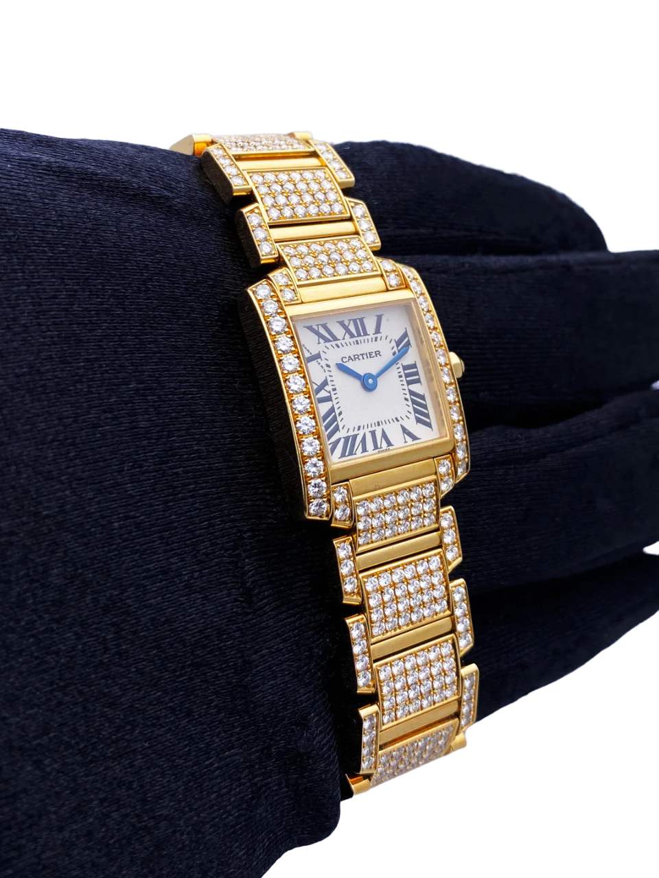 Cartier Tank Francaise WE1001RD Diamond Ladies Watch Box Papers