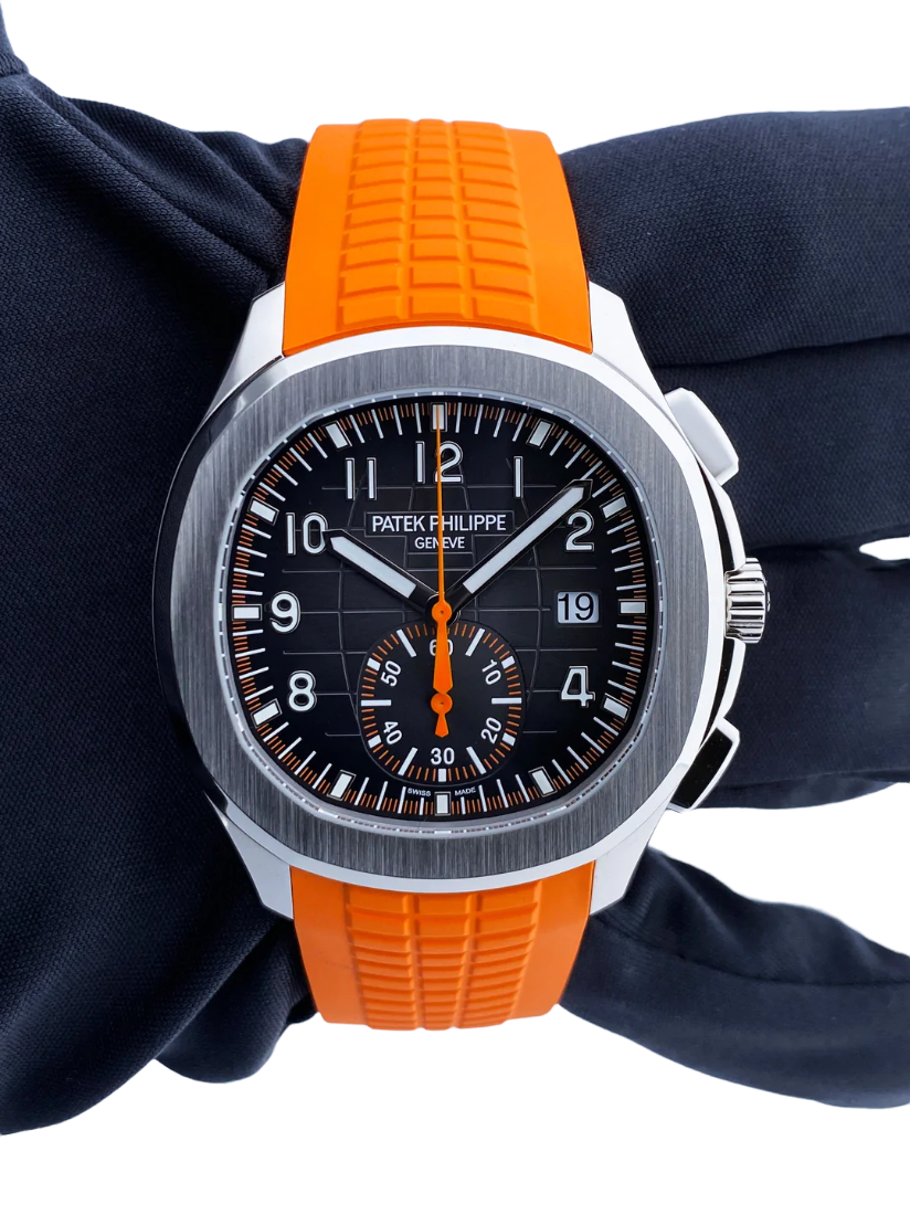 Patek Philippe 5968A Aquanaut Chronograph Orange Strap Mens Watch Box/Papers