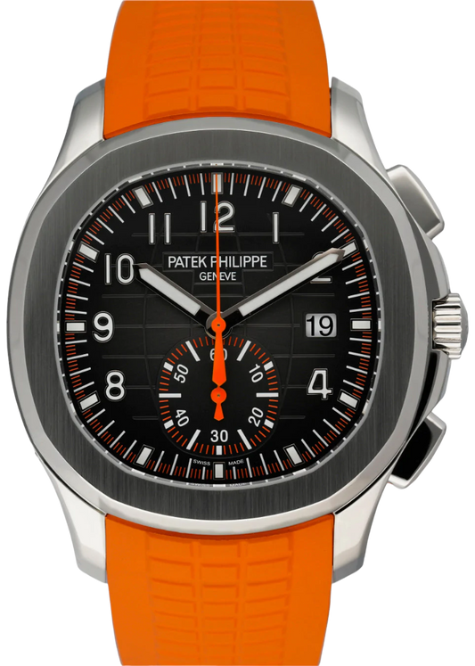 Patek Philippe 5968A Aquanaut Chronograph Orange Strap Mens Watch Box/Papers